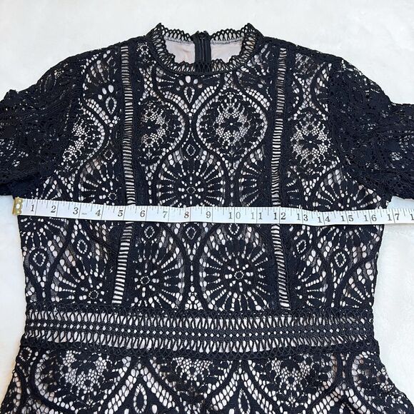 Steve Madden BB Dakota On The List Black Lace Scalloped Dress Sz 6 Revolve - Picture 16 of 16